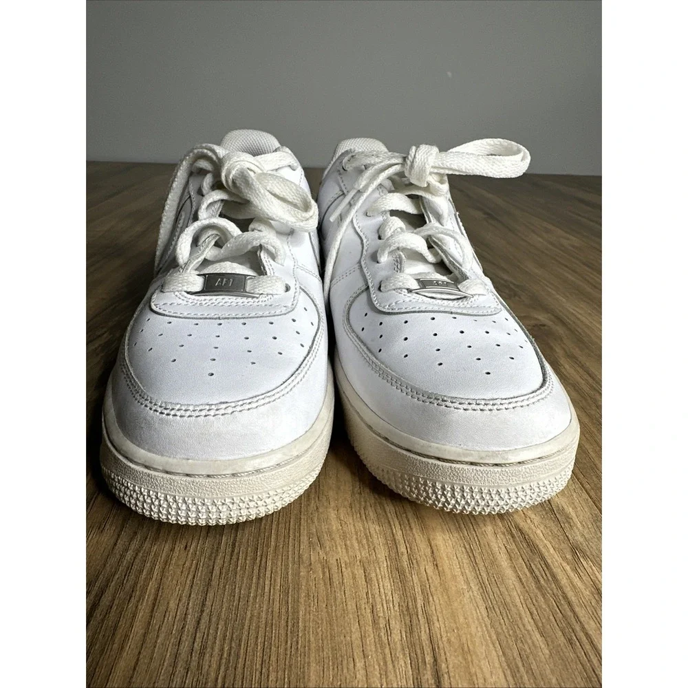 Nike Air Force 1 Low White Athletic Shoes Sneakers (GS) 314192 117 Boys Size 7Y